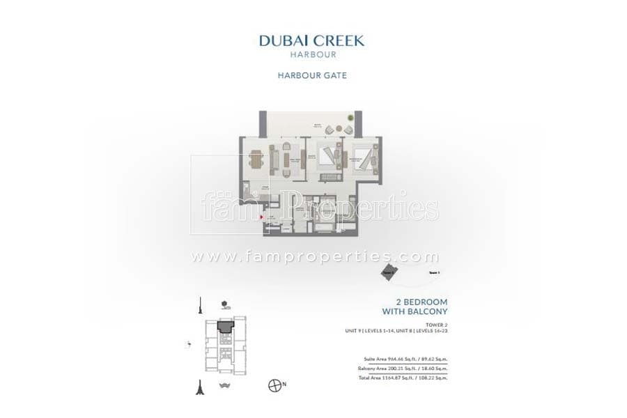 Harbour Gate Tower 2, 2-Bed Floor Plan, type: 2 Bedroom