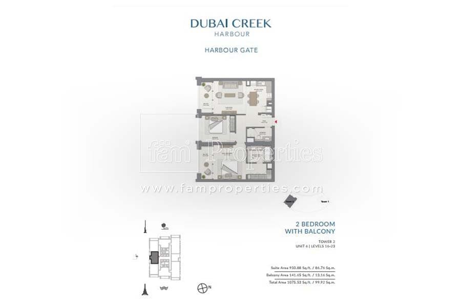 Harbour Gate Tower 2, 2-Bed Floor Plan, type: 2 Bedroom
