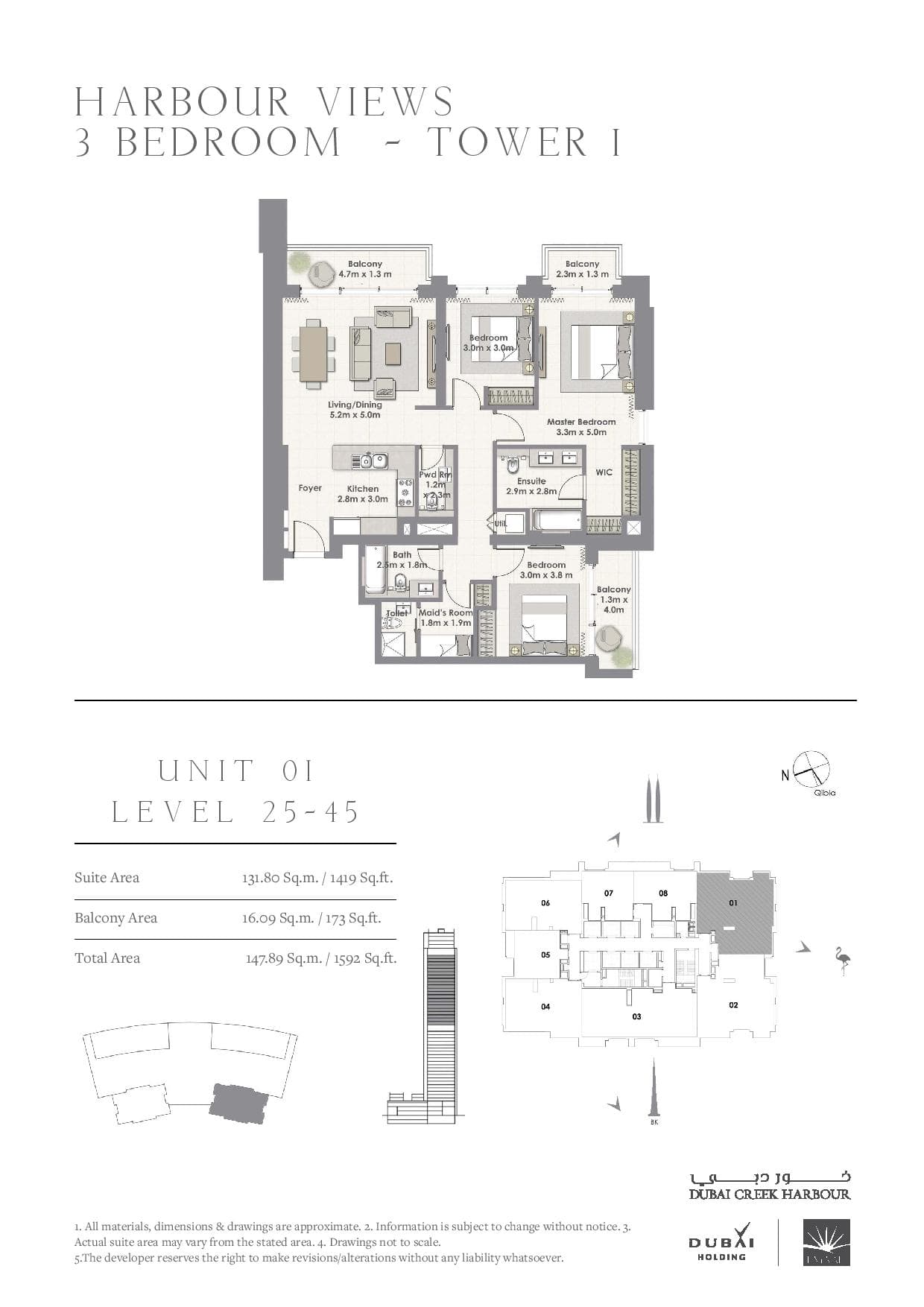 Harbour Views, 3-Bed Floor Plan, type: 3 Bedroom