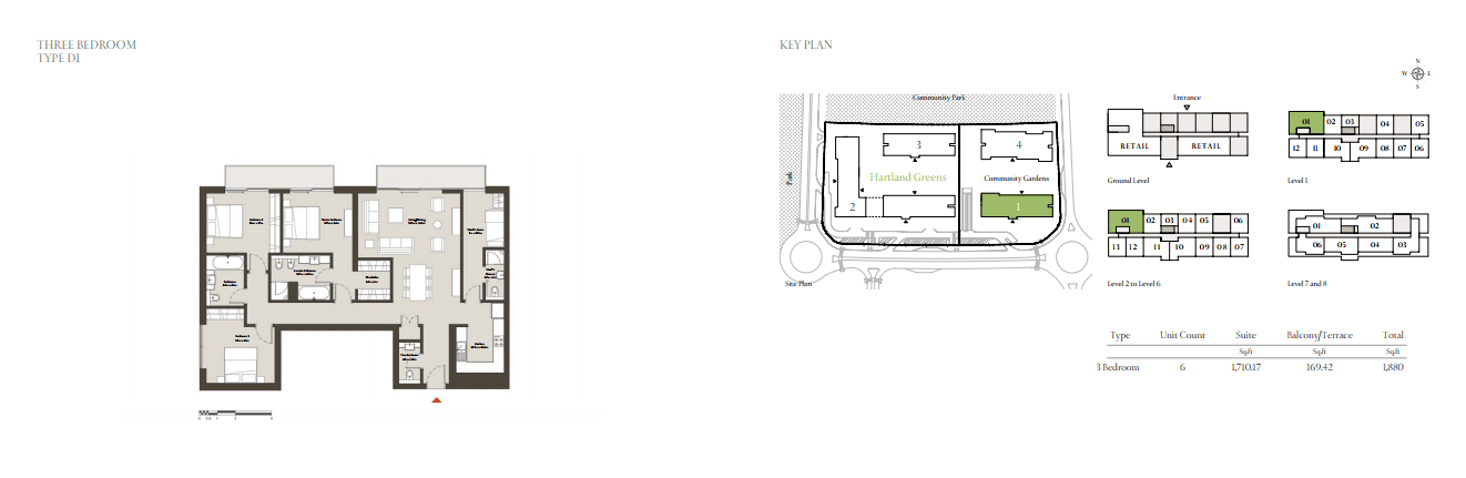 Hartland Greens, 3-Bed Floor Plan, type: 3 Bedroom