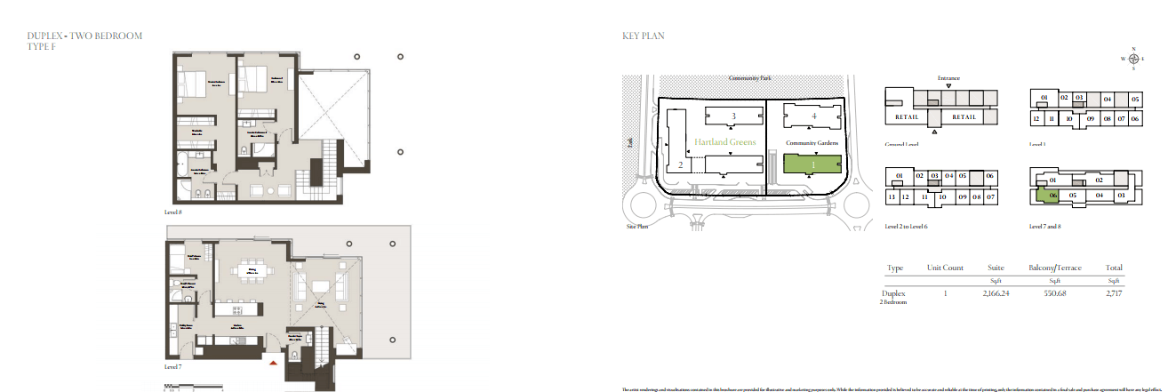 Hartland Greens, 2-Bed Floor Plan, type: 2 Bedroom