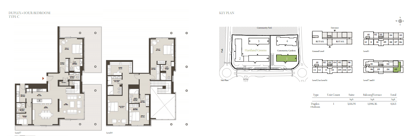 Hartland Greens, 4-Bed Floor Plan, type: 4 Bedroom