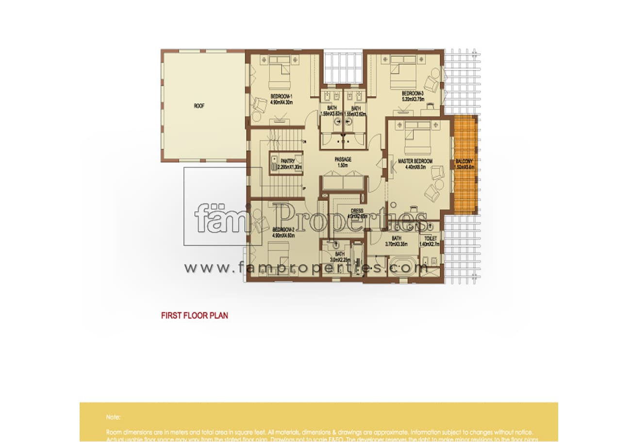 Hattan, 4-Bed Floor Plan, type: Type E2 - First Floor