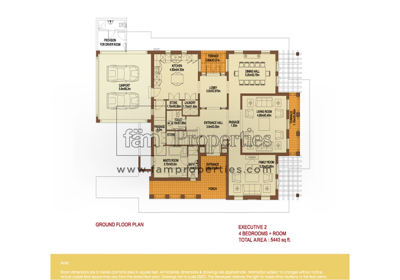 Hattan, 4-Bed Floor Plan, type: type E2 - Ground Floor