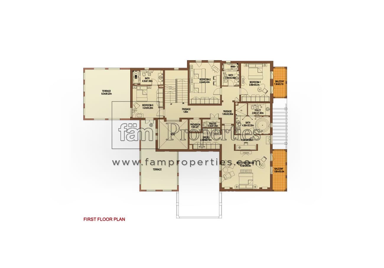 Hattan, 4-Bed Floor Plan, type: Type L1 - First Floor