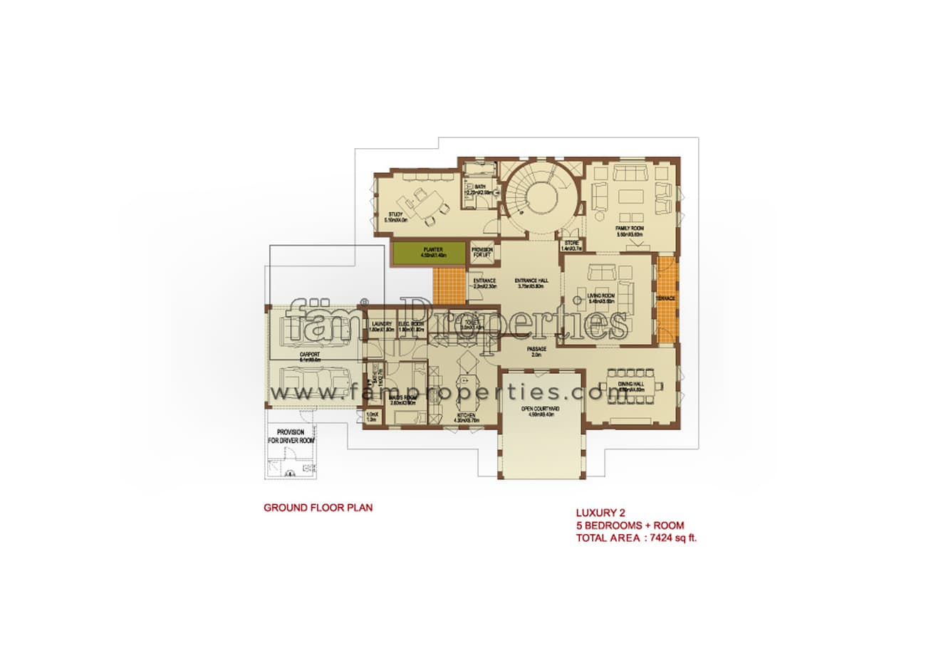 Hattan, 5-Bed Floor Plan, type: Type L2 - Ground Floor