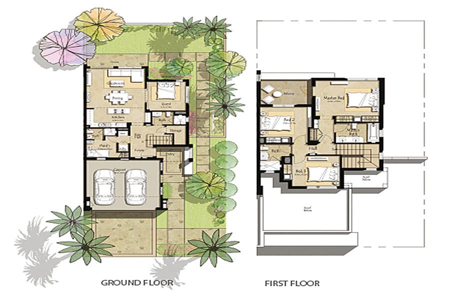 Hayat Townhouses, 4-Bed Floor Plan, type: 4 Bedroom Type 7