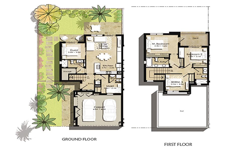 Hayat Townhouses, 4-Bed Floor Plan, type: 4 Bedroom Type 4