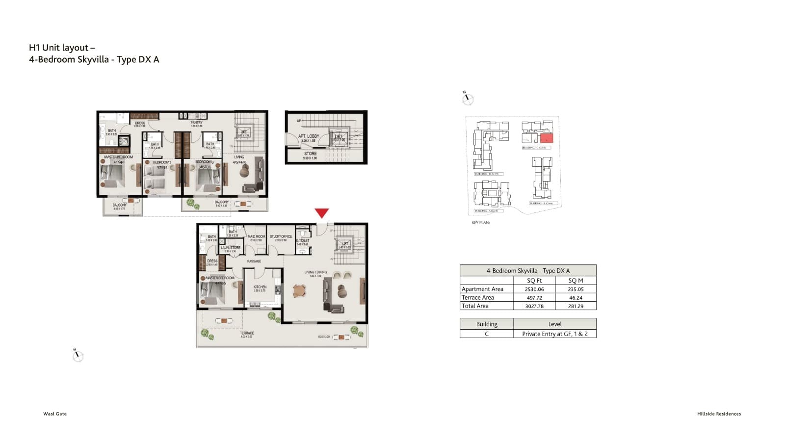 Hillside Residences 1-A, 4-Bed Floor Plan, type: