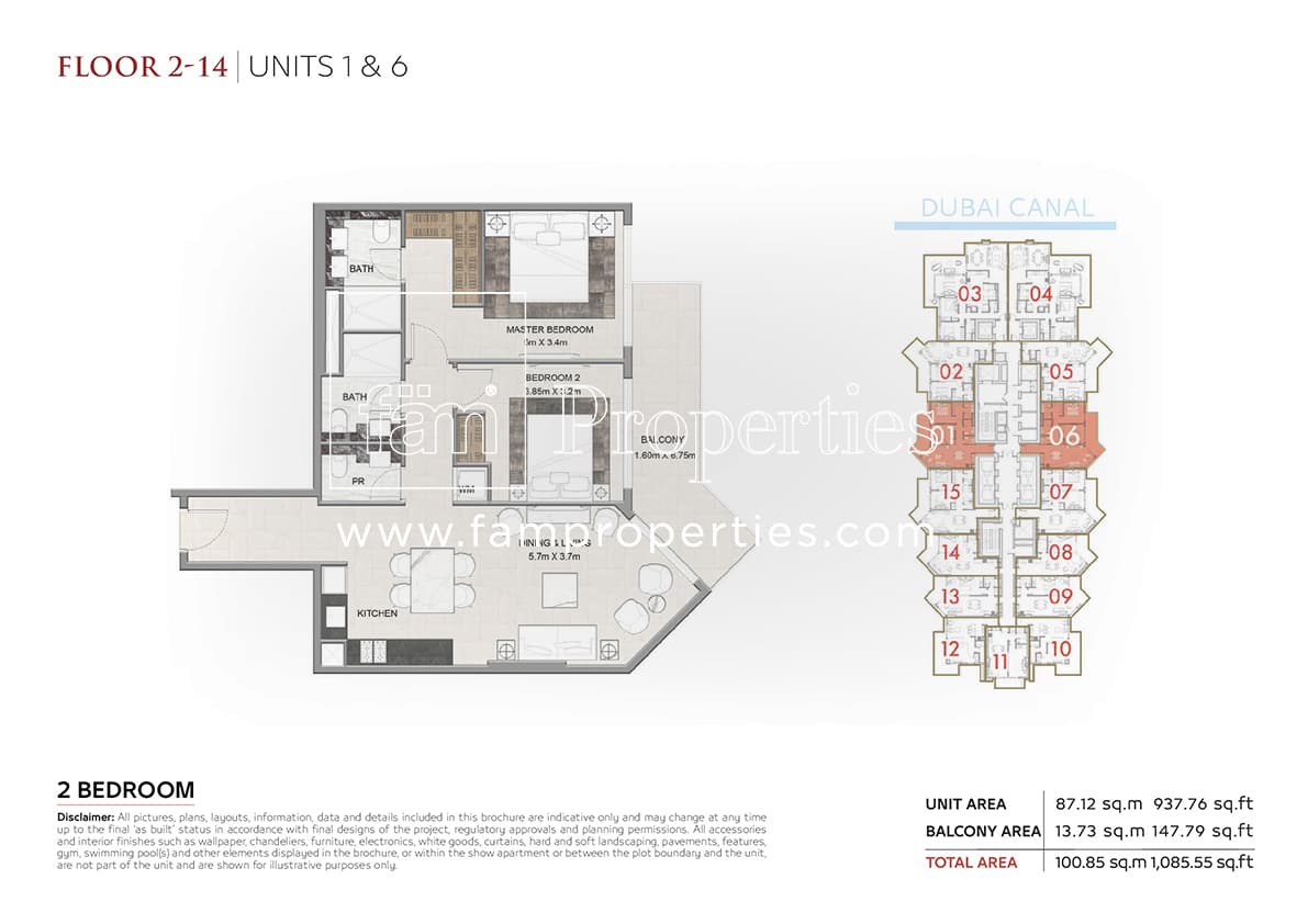 I Love Florence Tower, 2-Bed Floor Plan, type: 2 Bedroom