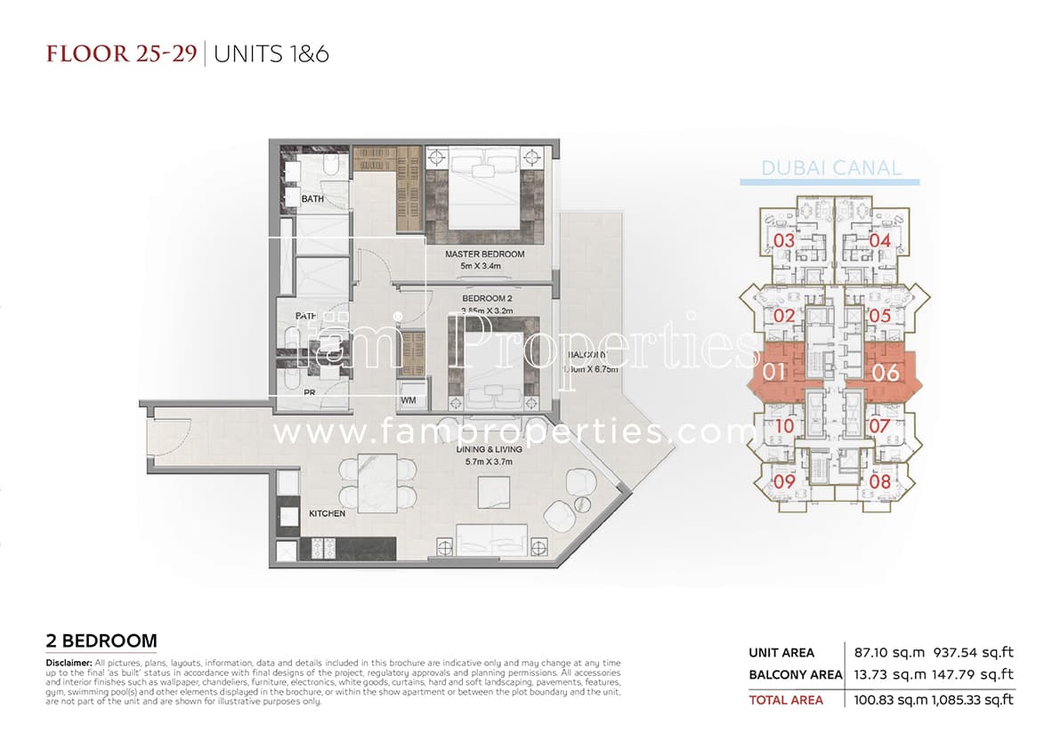 I Love Florence Tower, 2-Bed Floor Plan, type: 2 Bedroom