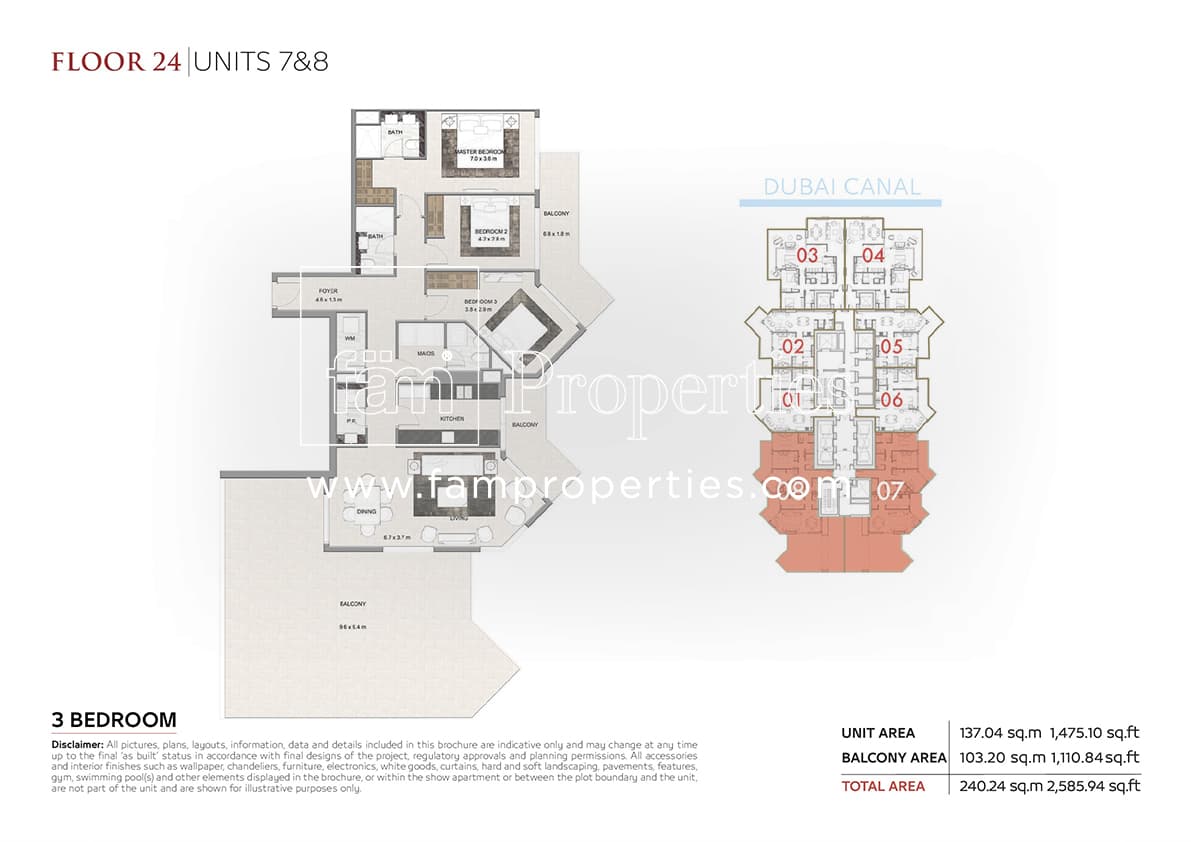 I Love Florence Tower, 3-Bed Floor Plan, type: 3 Bedroom
