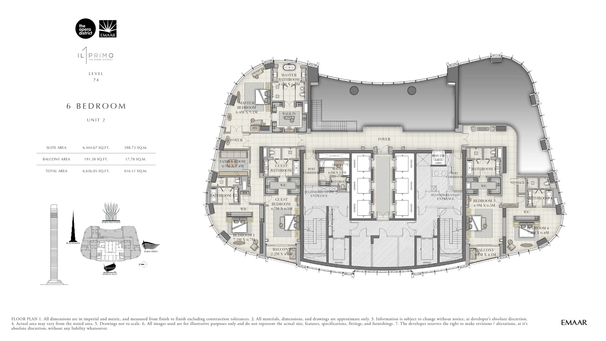 IL PRIMO, 6-Bed Floor Plan, type: 6 Bedroom Unit 2 First Floor