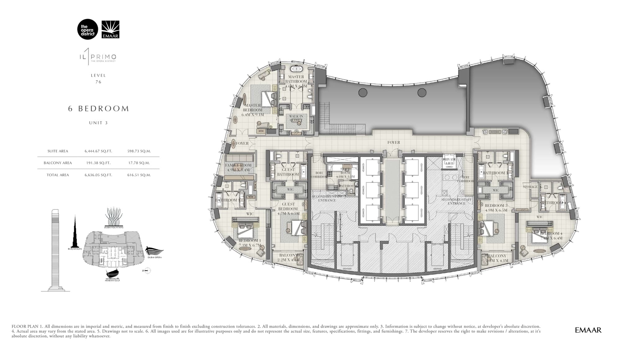 IL PRIMO, 5-Bed Floor Plan, type: 6 Bedroom Unit 3 First Floor