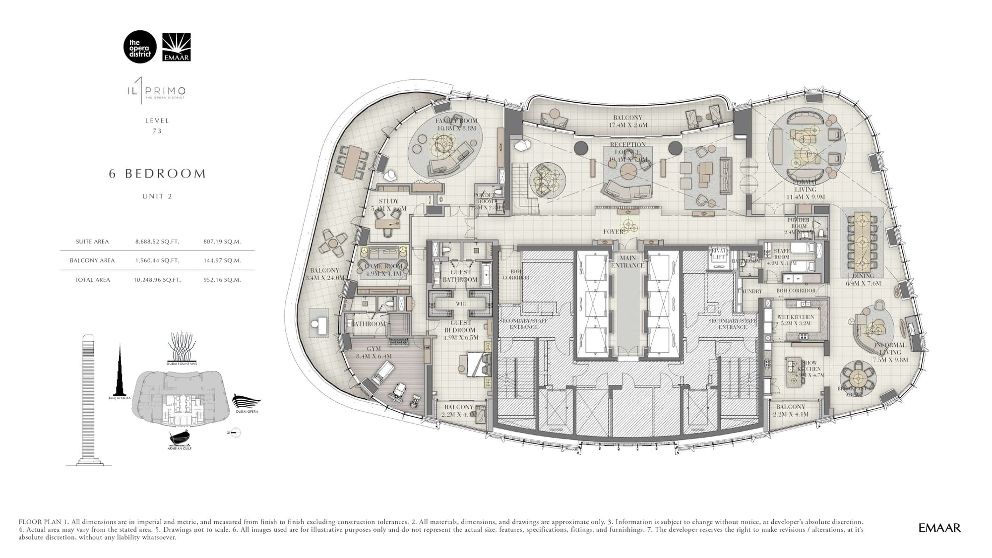 IL PRIMO, 6-Bed Floor Plan, type: 6 Bedroom Unit 2 Ground Floor