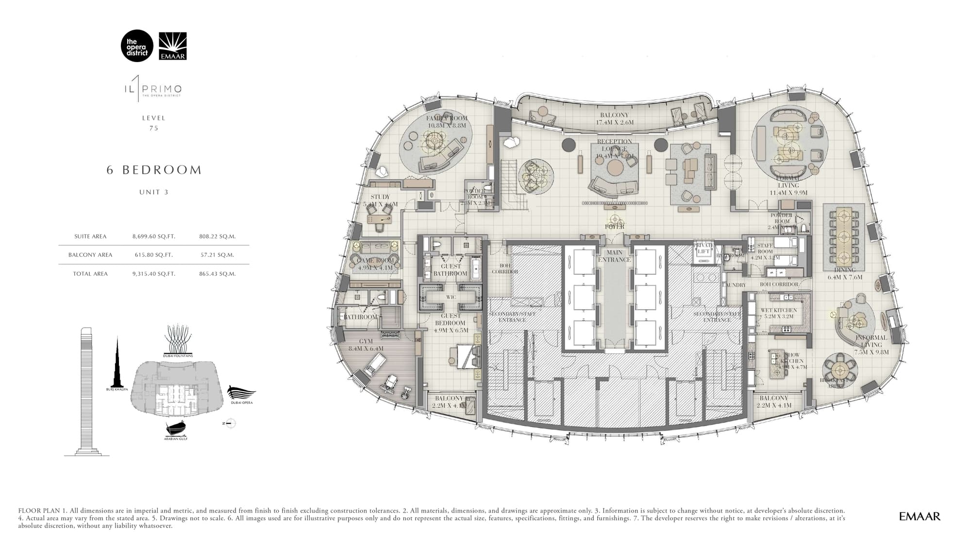 IL PRIMO, 6-Bed Floor Plan, type: 6 Bedroom Unit 3 Ground Floor