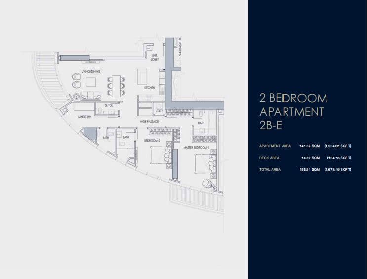 Imperial Avenue, 2-Bed Floor Plan, type: 2 Bedroom