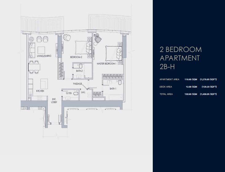 Imperial Avenue, 2-Bed Floor Plan, type: 2 Bedroom