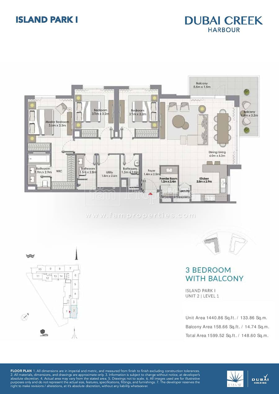 Island Park 1, 3-Bed Floor Plan, type: 3 Bedroom