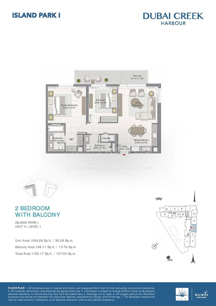 Island Park 1, 2-Bed Floor Plan, type: 2 Bedroom