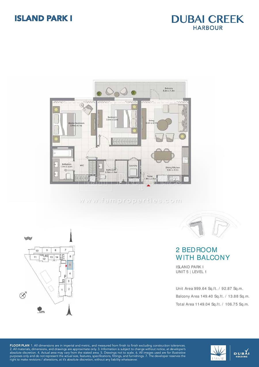 Island Park 1, 2-Bed Floor Plan, type: 2 Bedroom