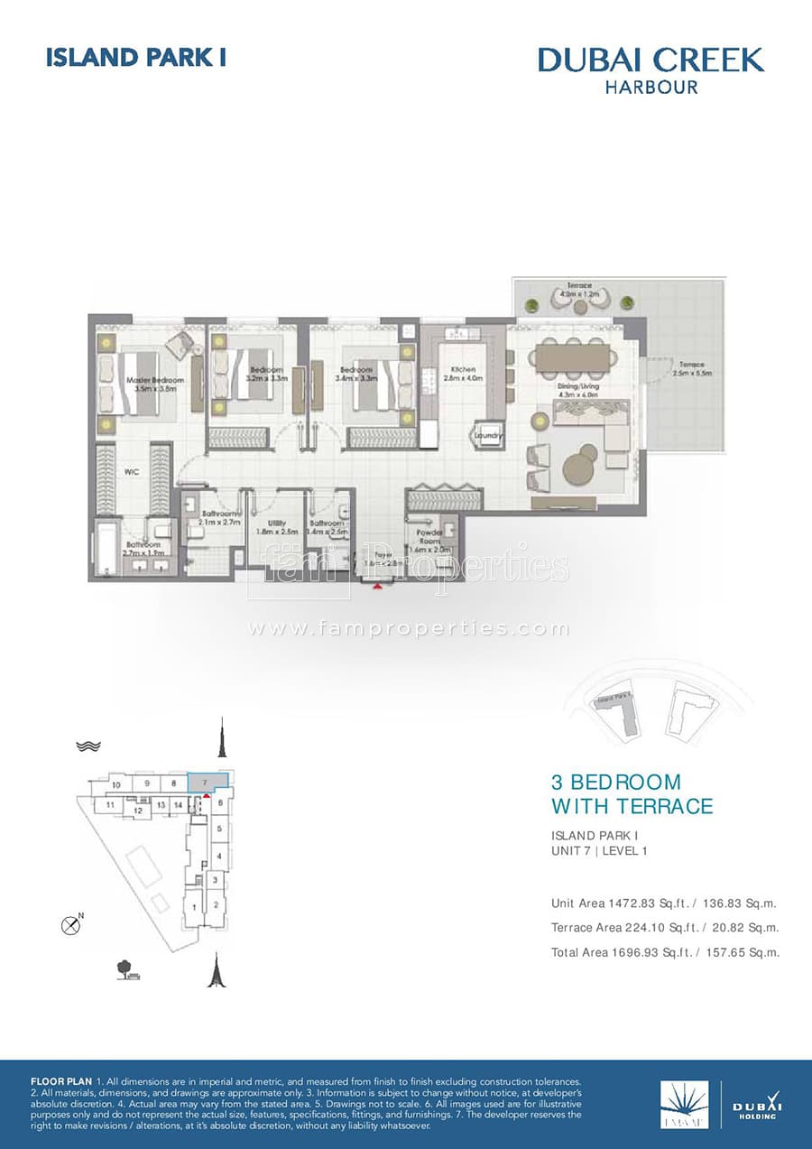 Island Park 1, 3-Bed Floor Plan, type: 3 Bedroom