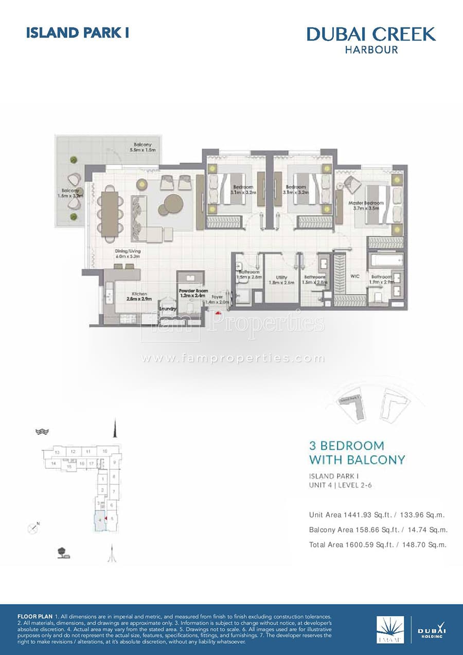 Island Park 1, 3-Bed Floor Plan, type: 3 Bedroom