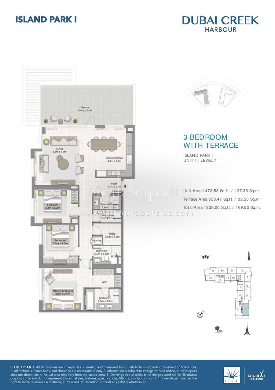 Island Park 1, 3-Bed Floor Plan, type: 3 Bedroom