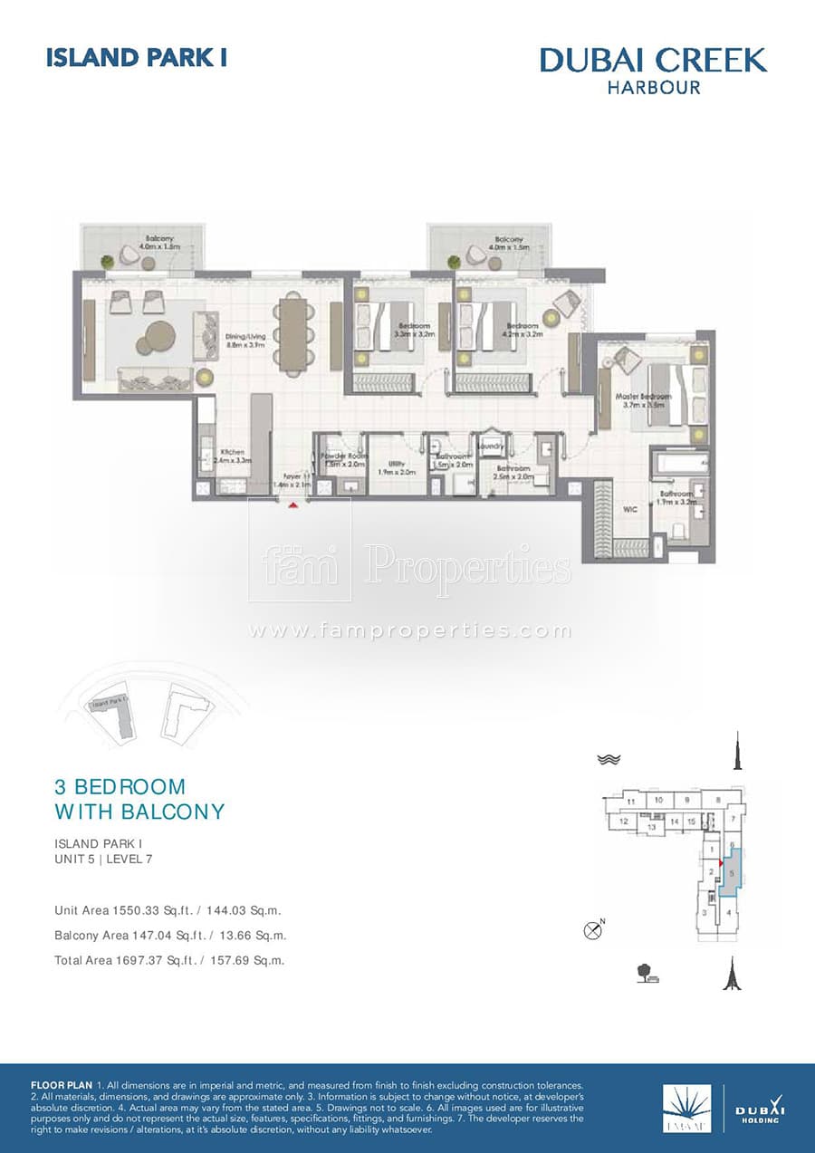 Island Park 1, 3-Bed Floor Plan, type: 3 Bedroom