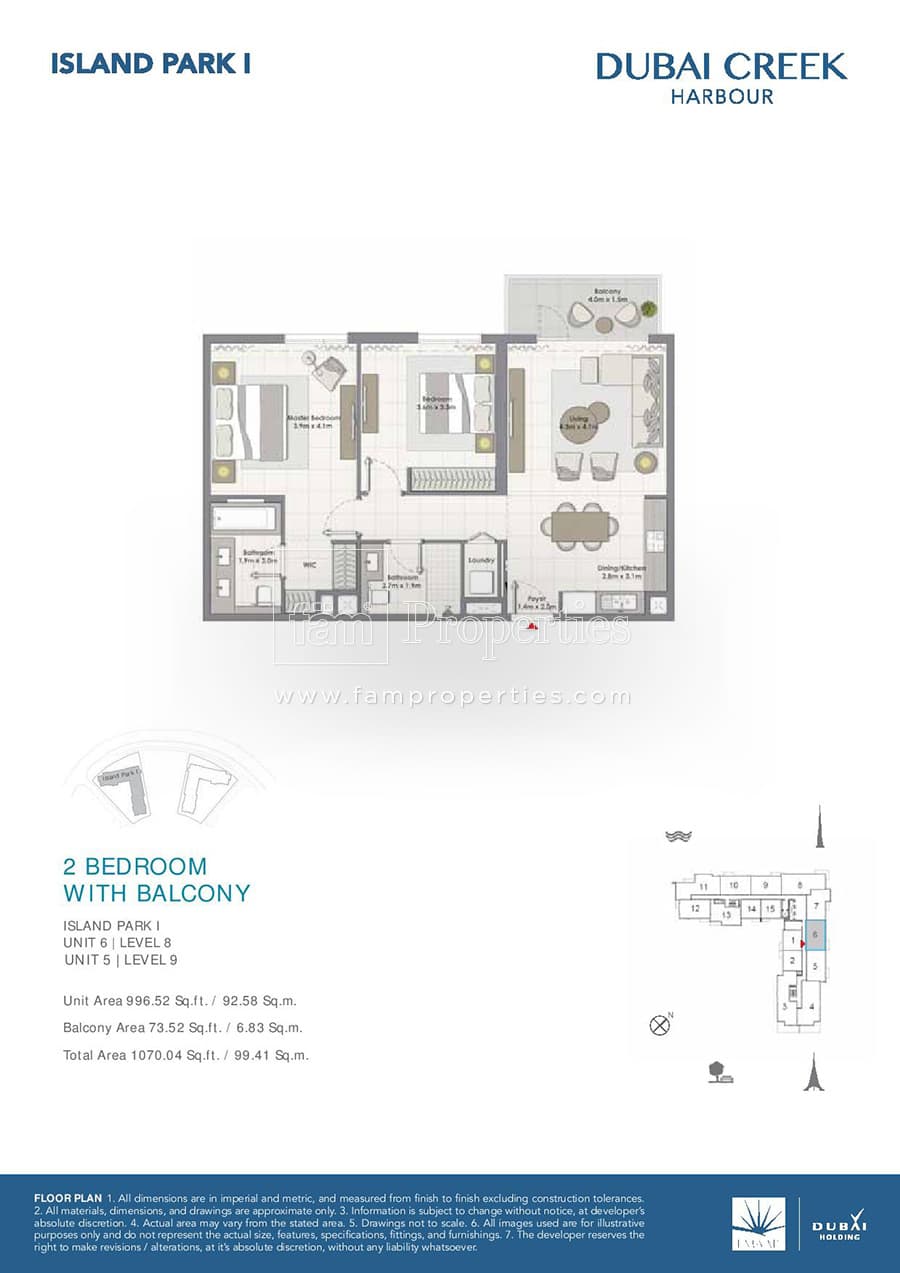 Island Park 1, 2-Bed Floor Plan, type: 2 Bedroom