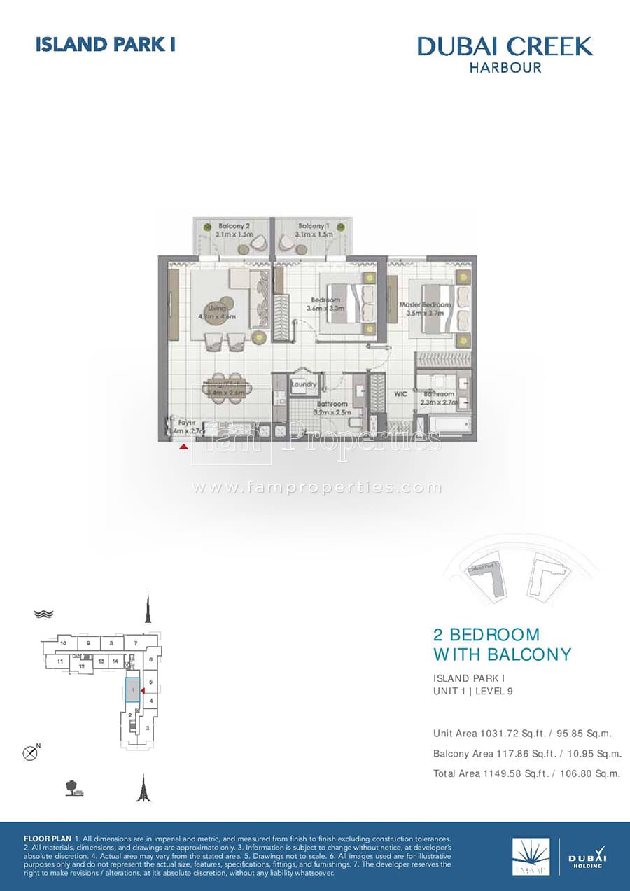 Island Park 1, 2-Bed Floor Plan, type: 2 Bedroom
