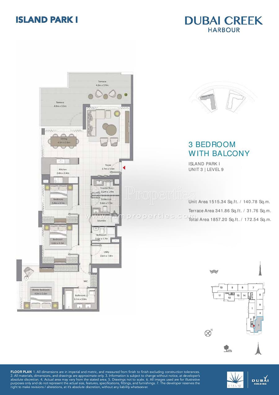Island Park 1, 3-Bed Floor Plan, type: 3 Bedroom