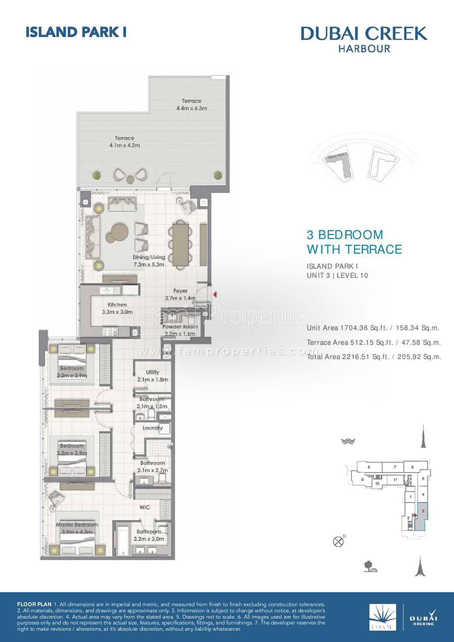 Island Park 1, 3-Bed Floor Plan, type: 3 Bedroom
