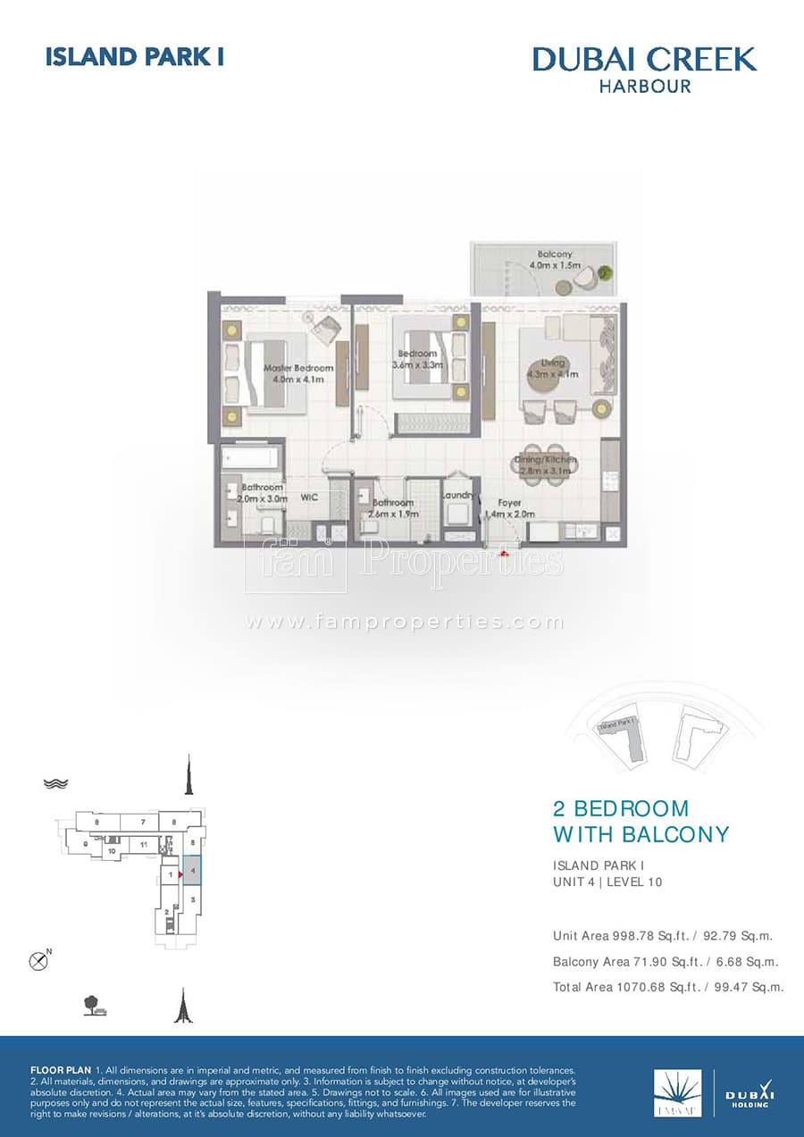 Island Park 1, 2-Bed Floor Plan, type: 2 Bedroom