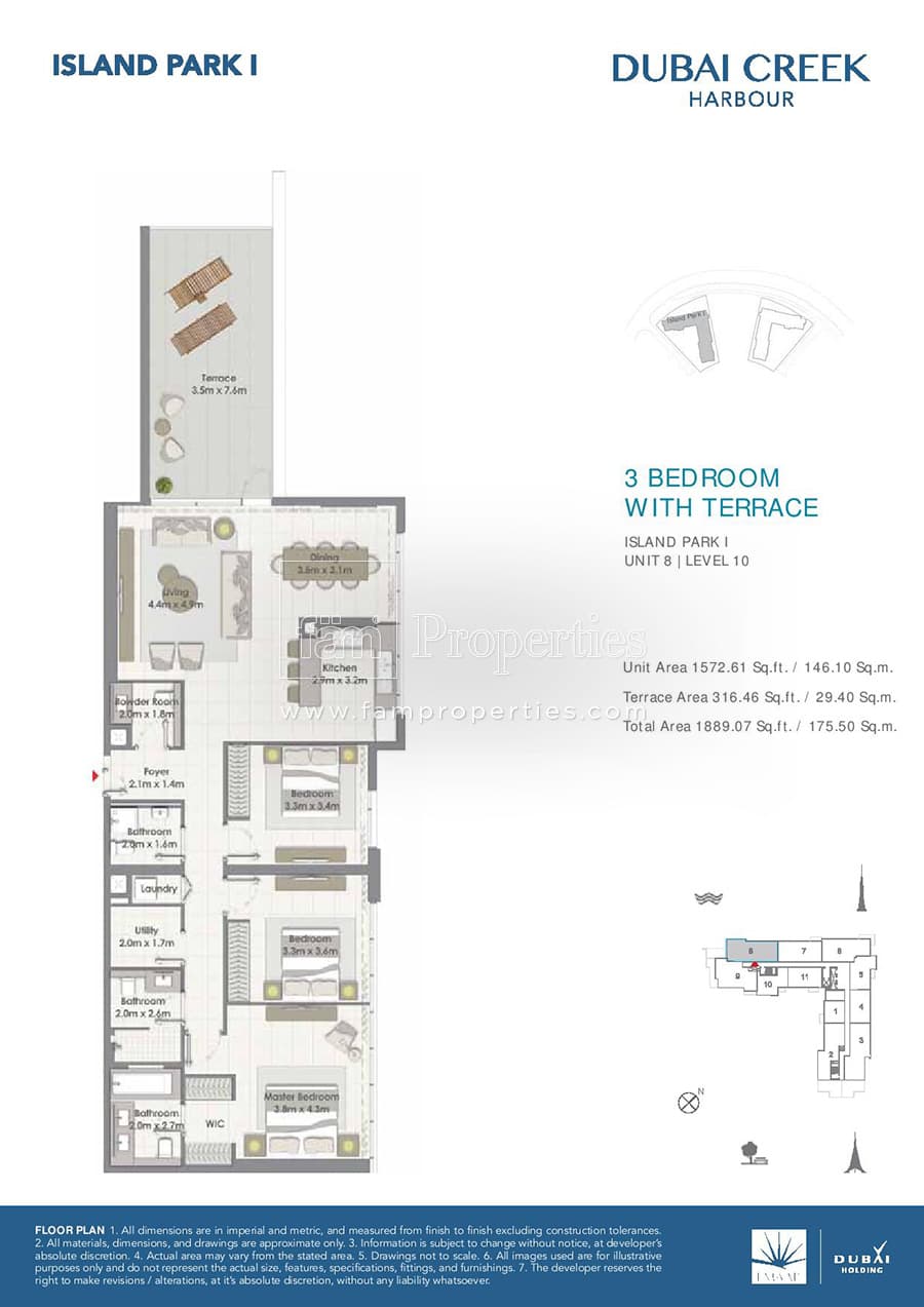 Island Park 1, 3-Bed Floor Plan, type: 3 Bedroom