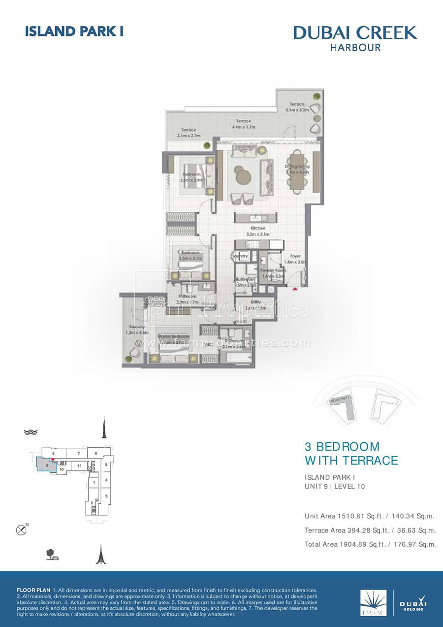 Island Park 1, 3-Bed Floor Plan, type: 3 Bedroom