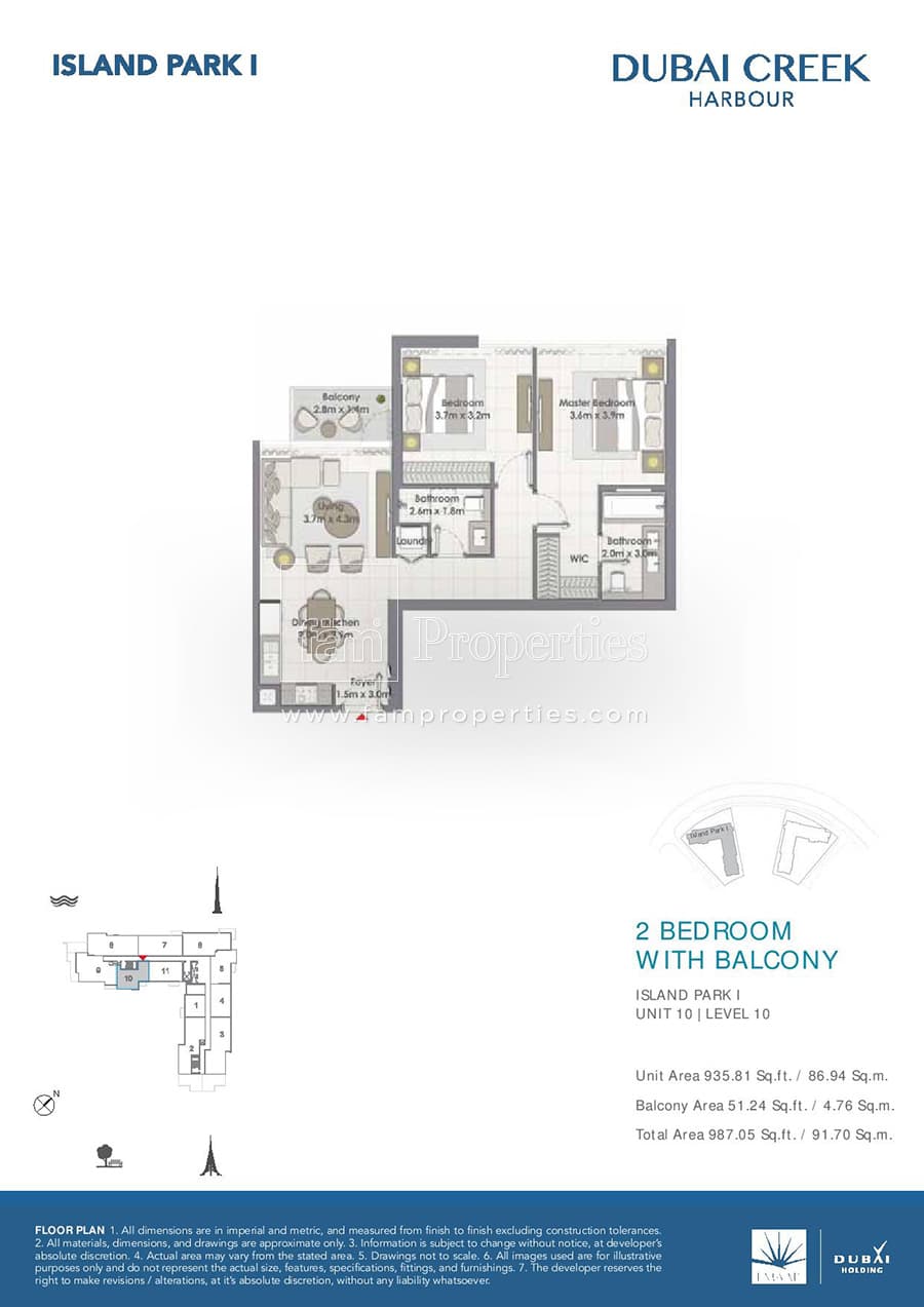 Island Park 1, 2-Bed Floor Plan, type: 2 Bedroom