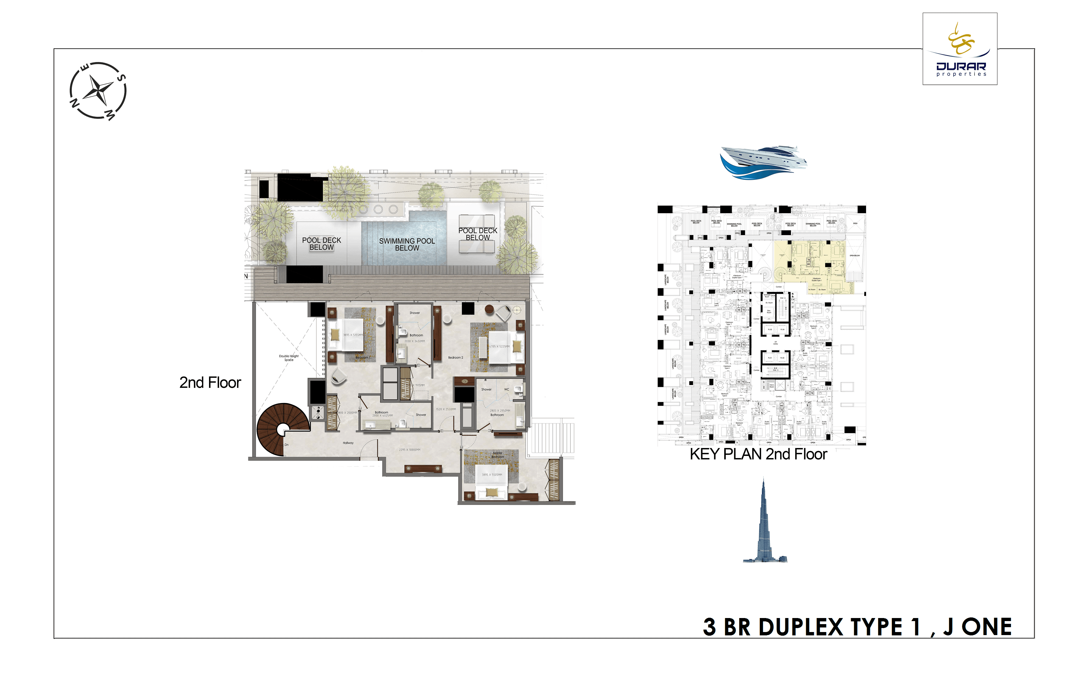 Da Vinci Tower, 3-Bed Floor Plan, type: 3 Bedroom