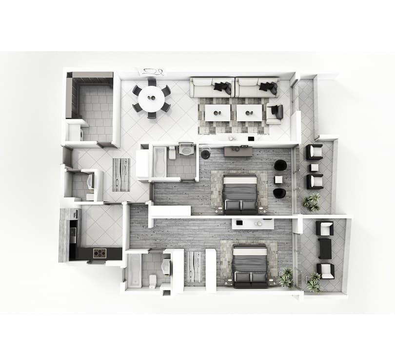 Janayan Avenue, 2-Bed Floor Plan, type: 2 Bedroom