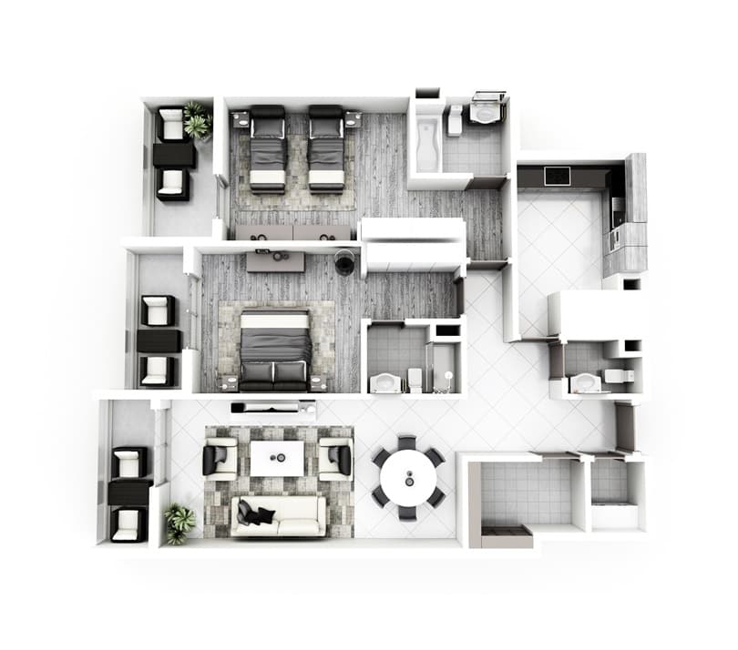 Janayan Avenue, 2-Bed Floor Plan, type: 2 Bedroom