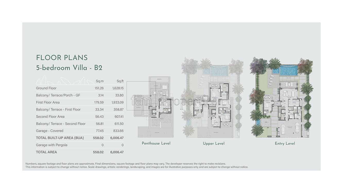 Jebel Ali Village Villas, 5-Bed Floor Plan, type: 5-bedroom villa B2