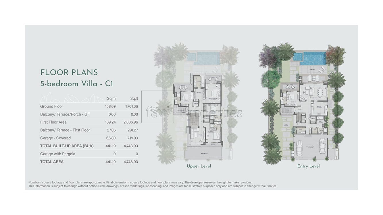 Jebel Ali Village Villas, 5-Bed Floor Plan, type: 5-bedroom villa C1