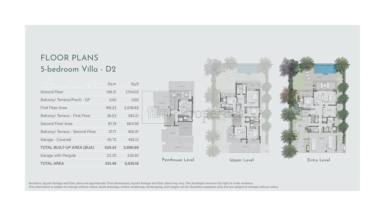Jebel Ali Village Villas, 5-Bed Floor Plan, type: 5-bedroom villa D2