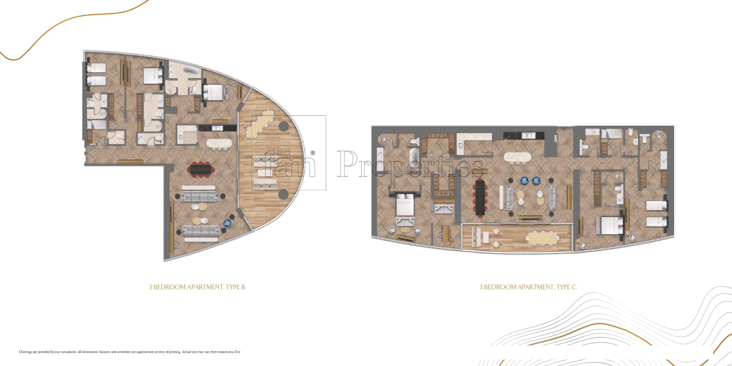 Jumeirah Living Business Bay, 3-Bed Floor Plan, type: 3 Bedroom