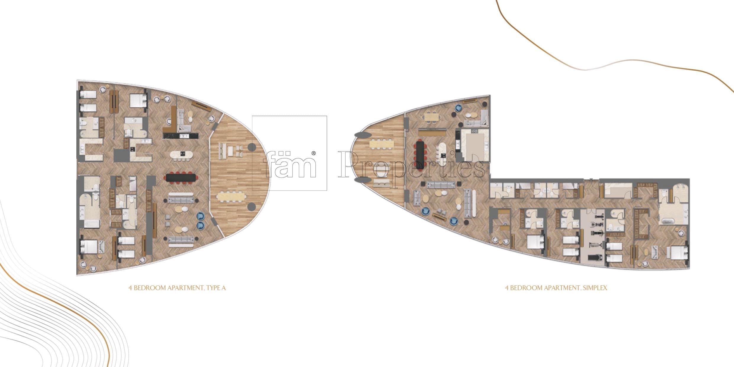Jumeirah Living Business Bay, 4-Bed Floor Plan, type: 4 Bedroom