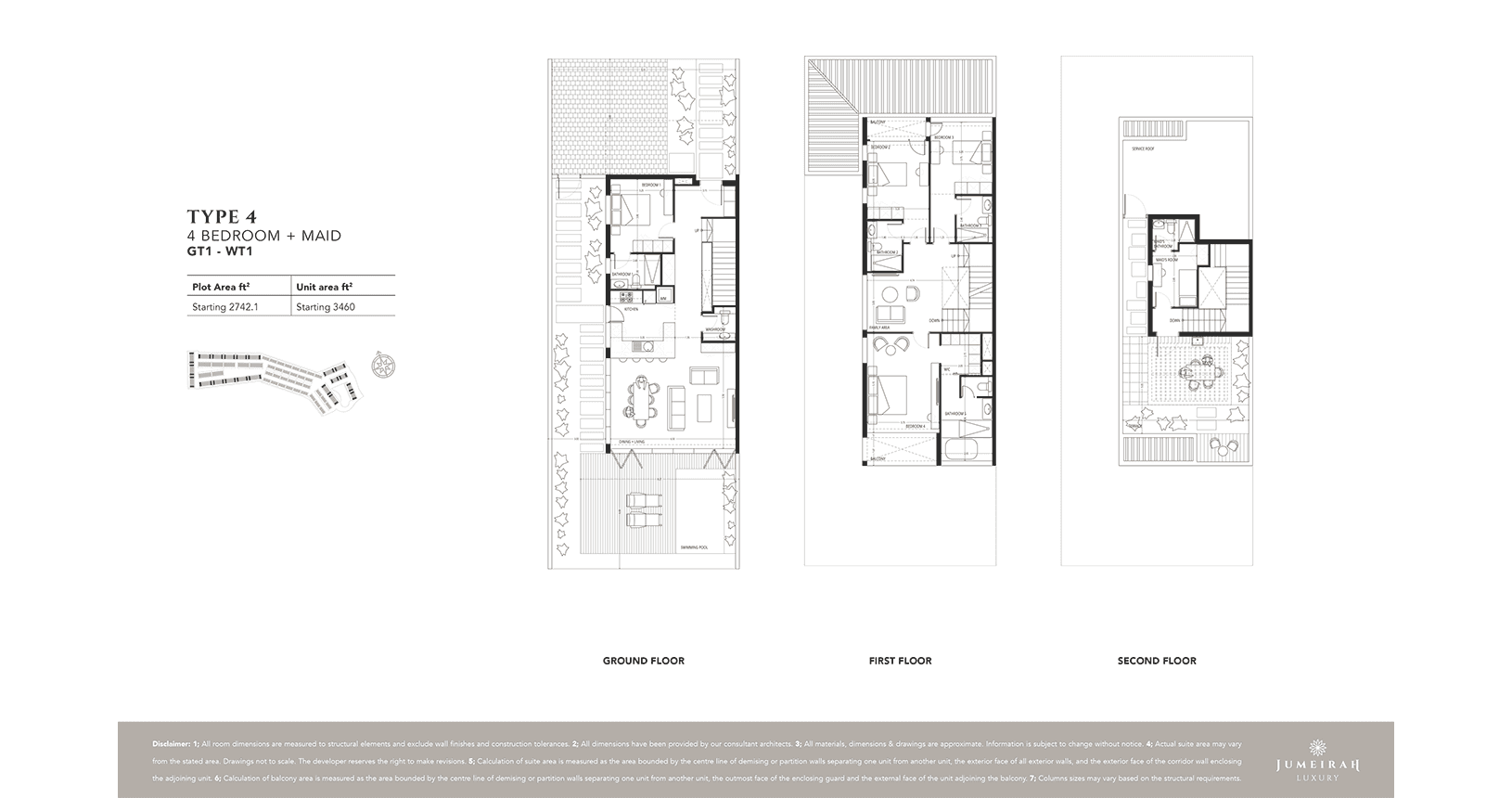 Jumeirah Luxury, 4-Bed Floor Plan, type: 4 Bedroom