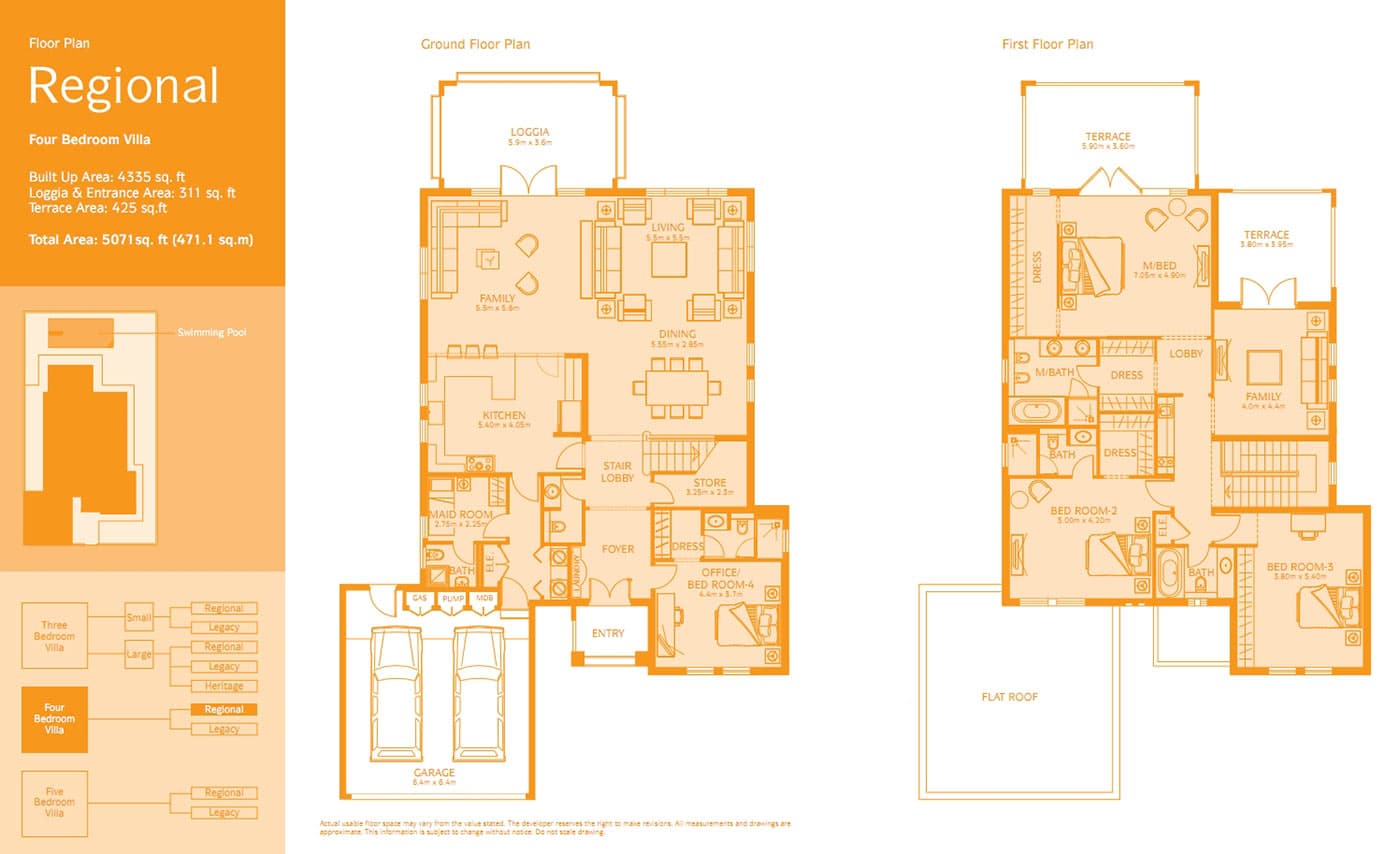 Jumeirah Park, 4-Bed Floor Plan, type: 4 Bedroom