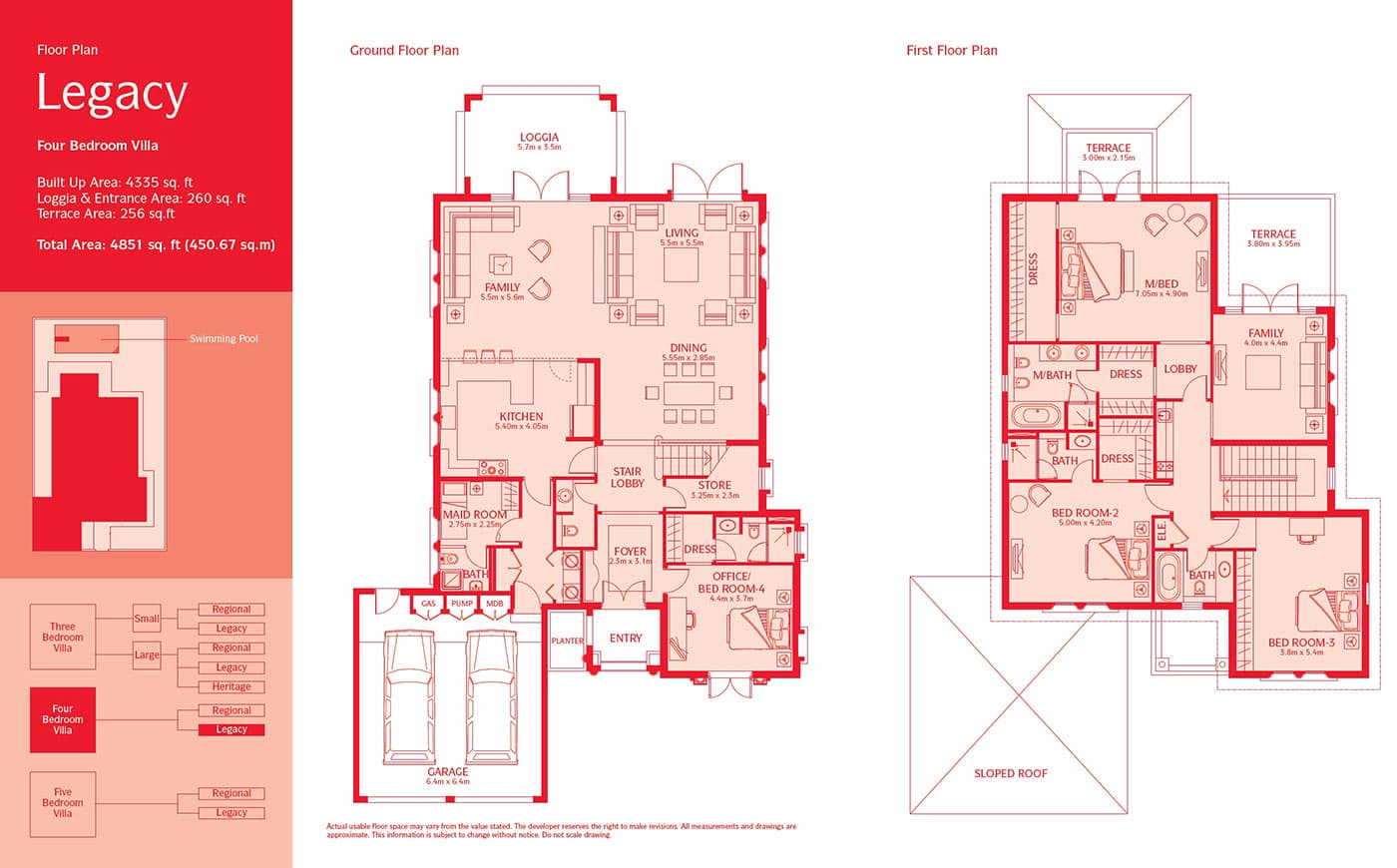 Jumeirah Park, 4-Bed Floor Plan, type: 4 Bedroom