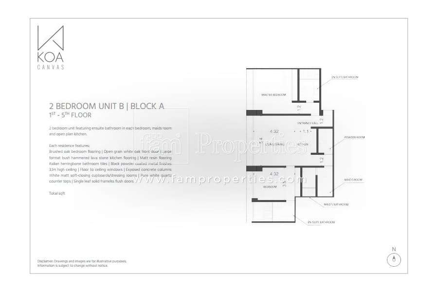 KOA Canvas, 2-Bed Floor Plan, type: 2 Bedroom