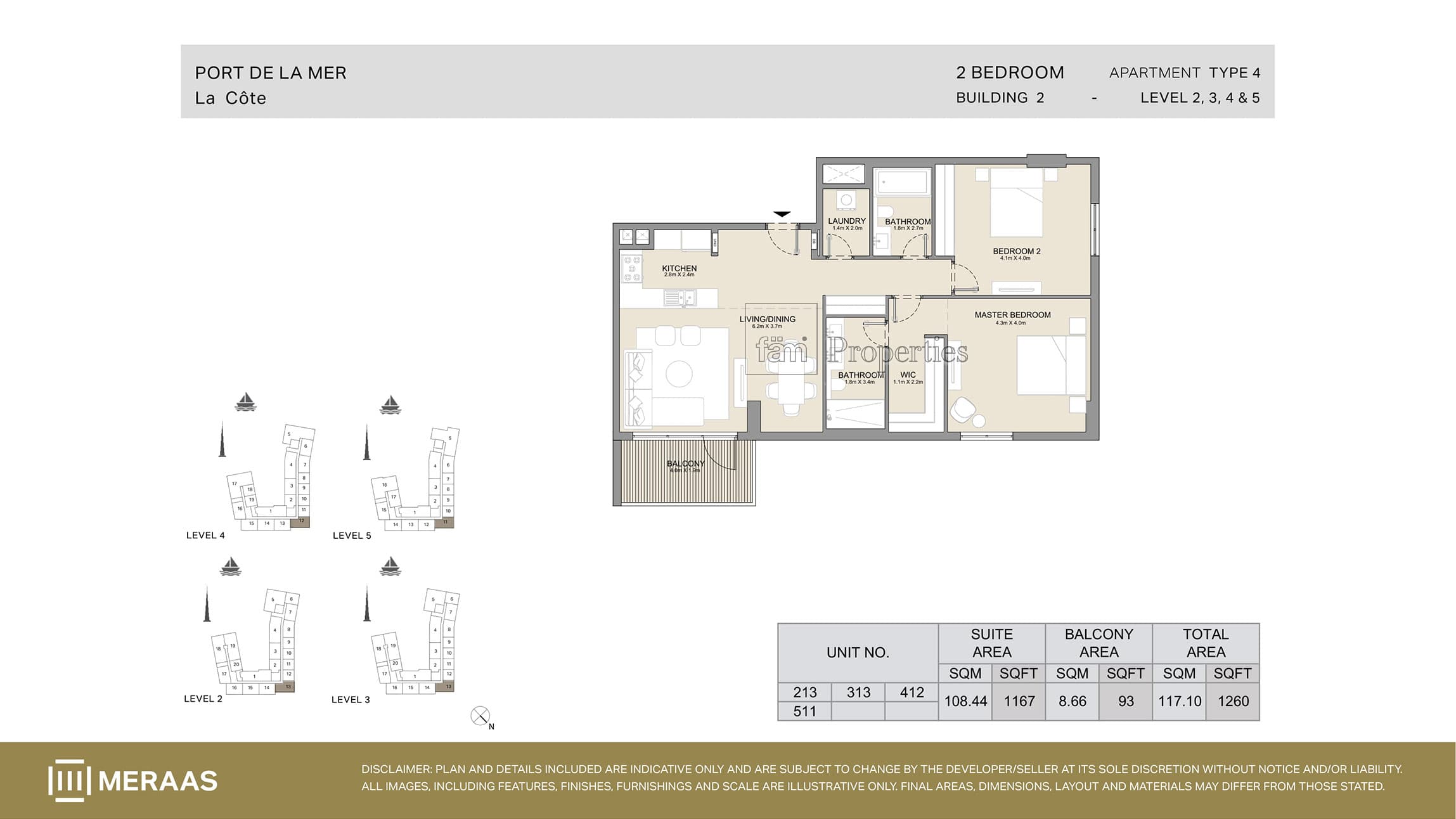 La Cote Building 1, 2-Bed Floor Plan, type: Type 4